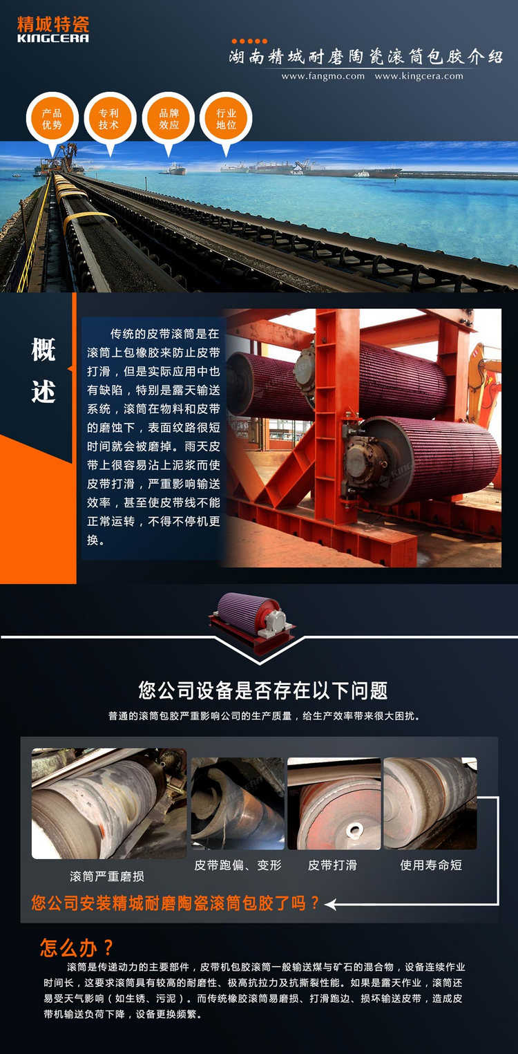Z6尊龙凯时特瓷陶瓷滚筒包胶与工艺流程